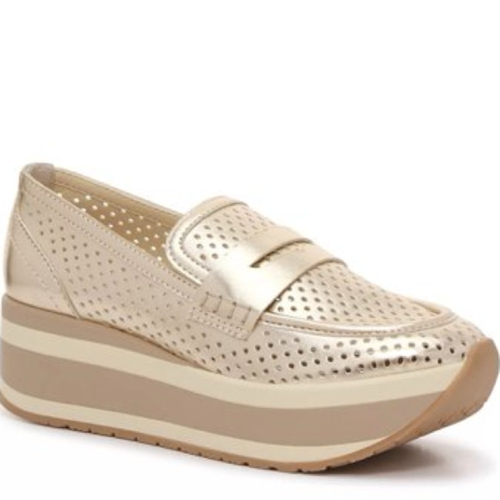 Gold Platform Loafers